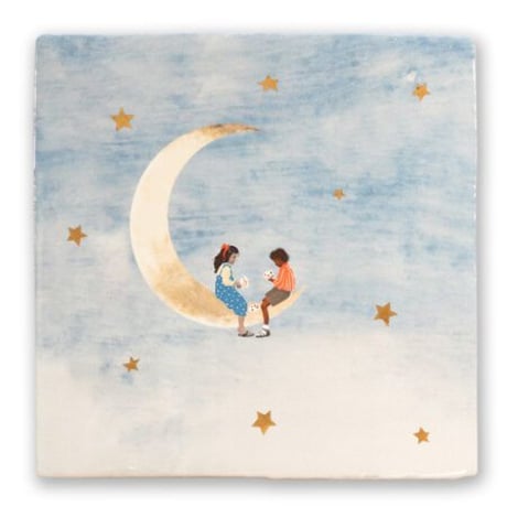セラミックタイル -LITTLE FRIENDS ON THE MOON-