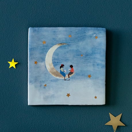 セラミックタイル -LITTLE FRIENDS ON THE MOON-