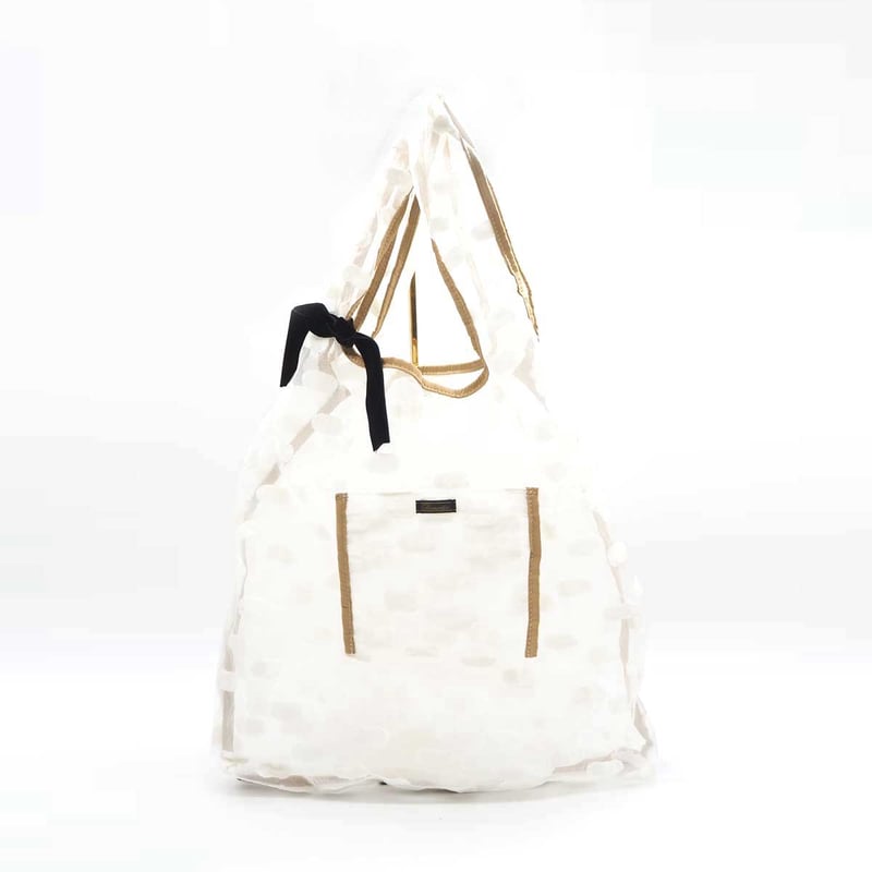 Demodee マーケットバック Demodee - マーケットバッグ - Dot market bag(S) WHITE × CAMEL