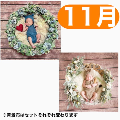 返送料別途負担【11月予定日の方事前予約枠】ブルーグレーリース ＆2wayスワッグ〈NB〉