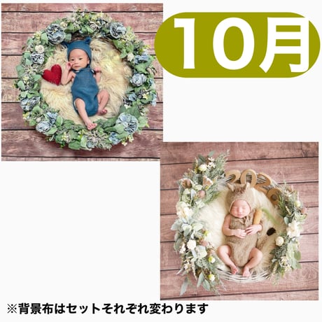 返送料別途負担【10月予定日の方事前予約枠】ブルーグレーリース ＆2wayスワッグ〈NB〉