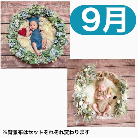 返送料別途負担【9月予定日の方事前予約枠】ブルーグレーリース ＆2wayスワッグ〈NB〉