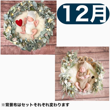 返送料別途負担【12月予定日の方事前予約枠】ナチュラルリーフリース＆ホワイトドライスワッグ〈NB〉