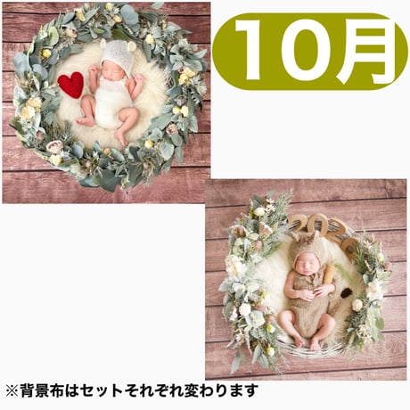 返送料別途負担【10月予定日の方事前予約枠】ナチュラルリーフリース＆ホワイトドライスワッグ〈NB〉