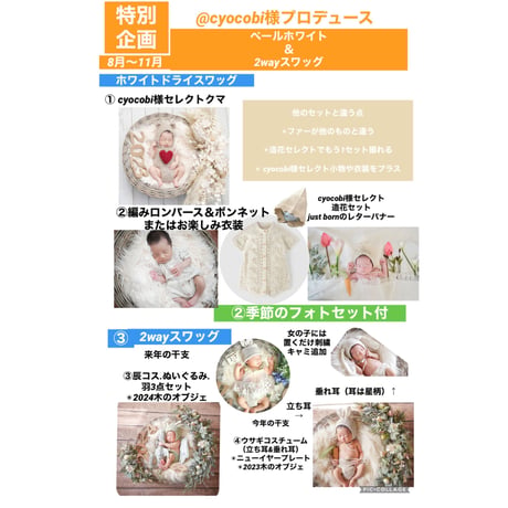 【ニューボーン】各撮影セット内容