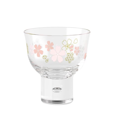 《日本製》和紋　桜　日本酒glass