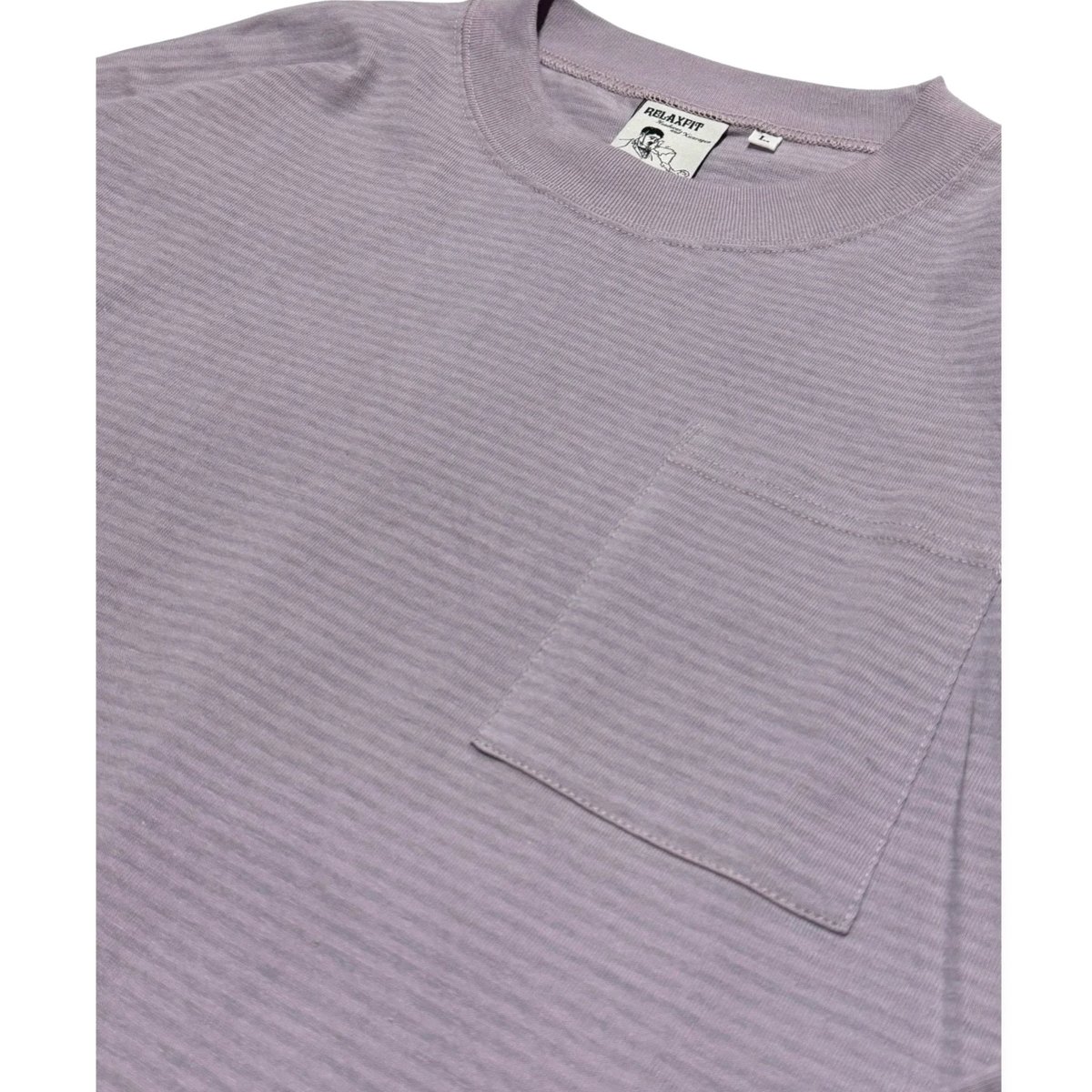 RELAXFIT 】№122 ぼやぁ～としたボーダー L/S TEE ラベンダー | 
