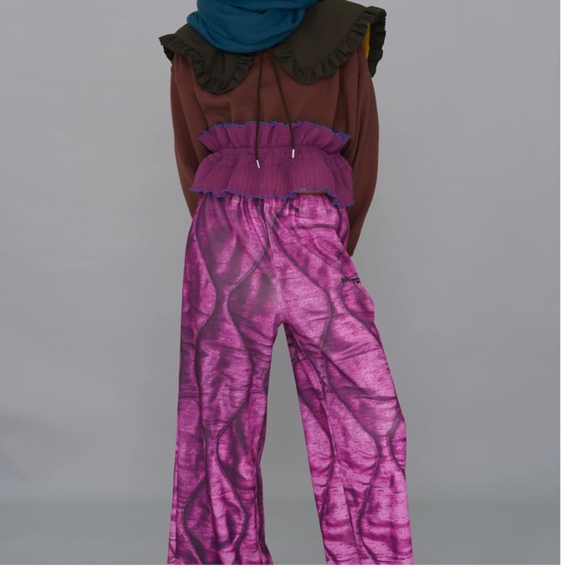 NONTOKYO 】PRINT RIB WIDE PANTS (QUILTING) | A