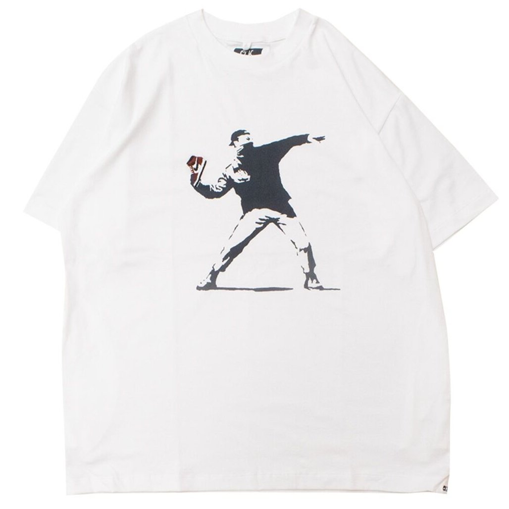 O.K 】AJ1 feat. BANKSY S/S TEE バンクシー (THROW)