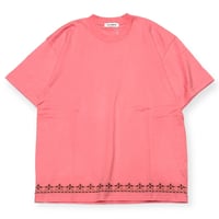 【 THE NERDYS 】 Hem Embroidery T-Shirt　PINK