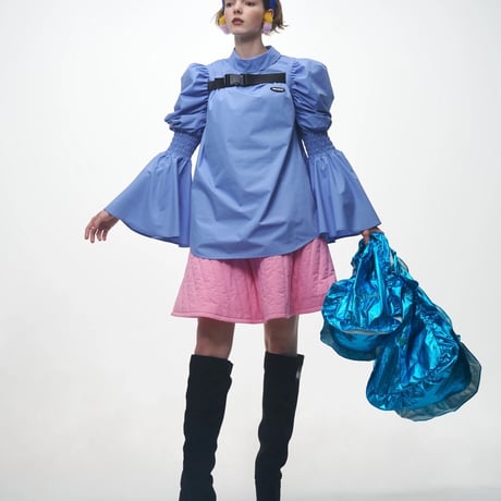 ノントーキョー PLEATS FRILL NO SLEEVE BLUE nontokyo | STORES