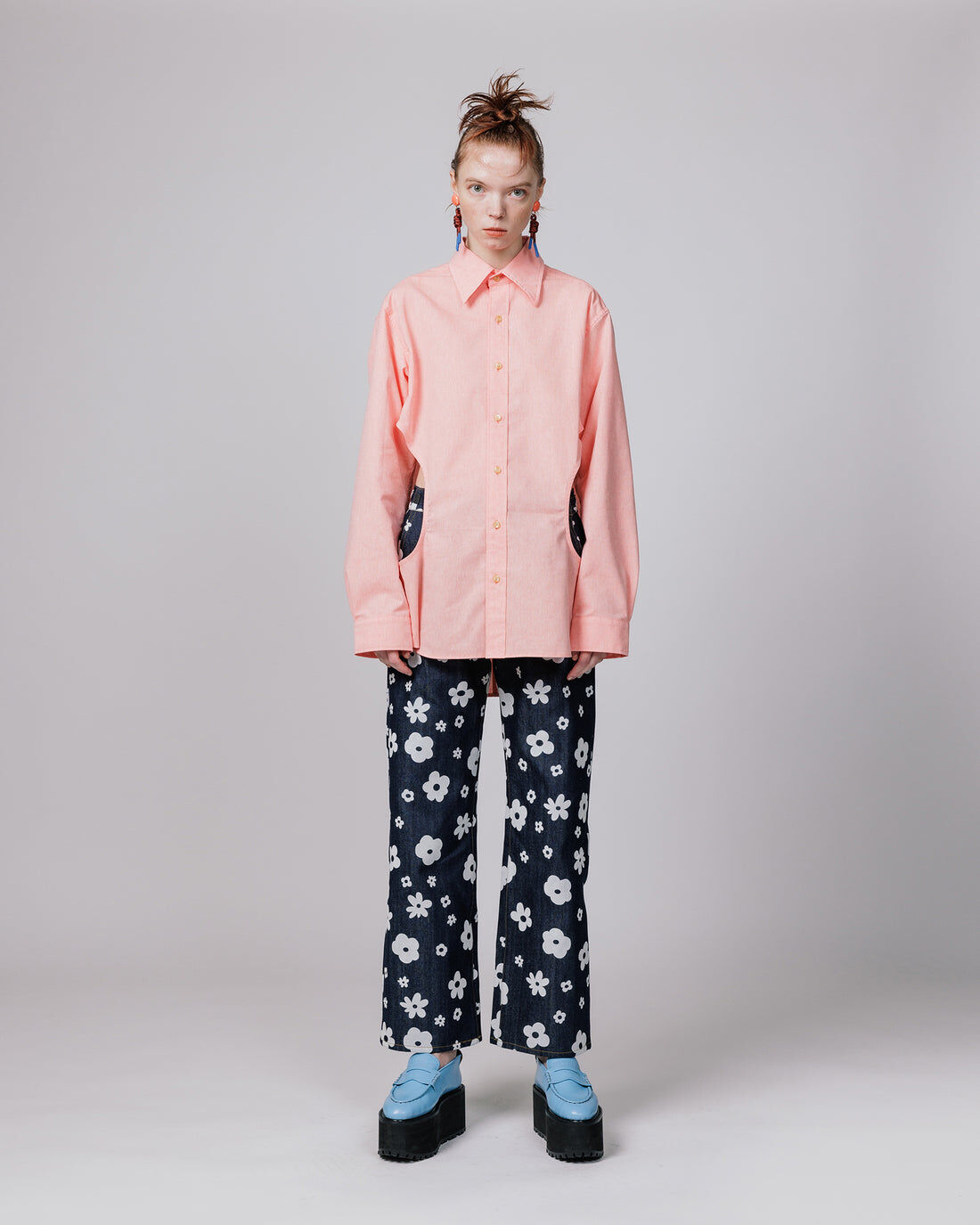 NON TOKYO 】 FLOKING FLOWER DENIM PANTS (IND...