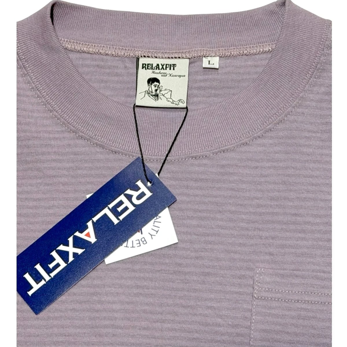 RELAXFIT 】№122 ぼやぁ～としたボーダー L/S TEE ラベンダー | 