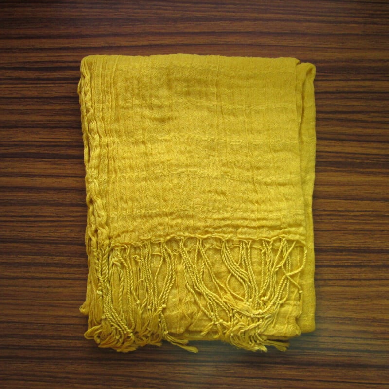 草木染め 綿ストール （えんじゅ x アルミ） | たぬき工房 オンライン