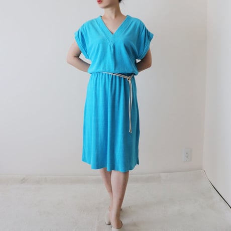 sky blue terry cloth dress