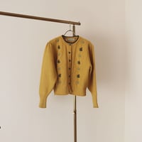 Mustard yellow embroidery knit