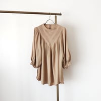 Nude Mocha Volume Sleeve Top
