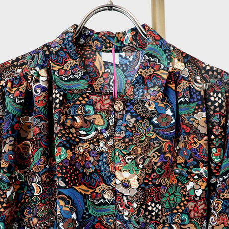 80s floral print blouse