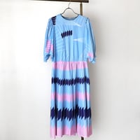 Pale blue baby pink graphic dress