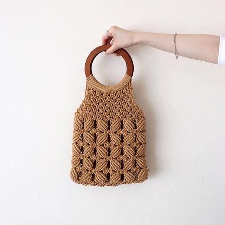Camel mesh bag