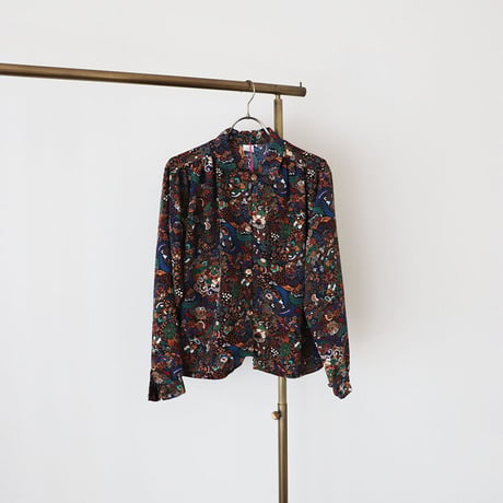 80s floral print blouse