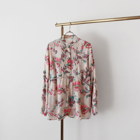 Dusty Pink Floral Chinoiserie Blouse