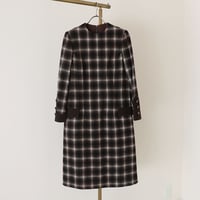 Chocolate brown plaid sack dress