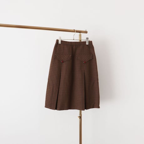Chocolate brown plaid skirt
