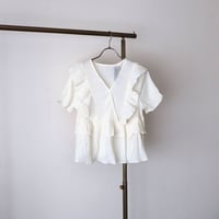 Nude cream frill top