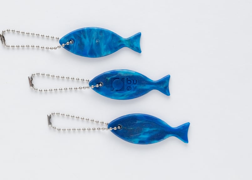 お魚キーホルダー（小）「青」 【材料回収地／香川県小豆島】 #8915