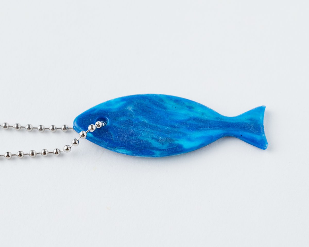 お魚キーホルダー（小）「青」 【材料回収地／香川県小豆島】 #8915