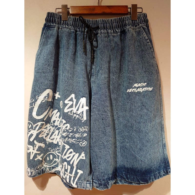 スマイルニコちゃんペイントデニムハーフパンツ | KOBE ZAC-ZAC