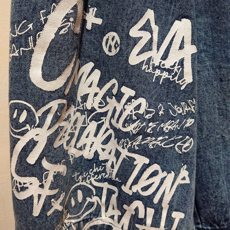 スマイルニコちゃんペイントデニムハーフパンツ | KOBE ZAC-ZAC