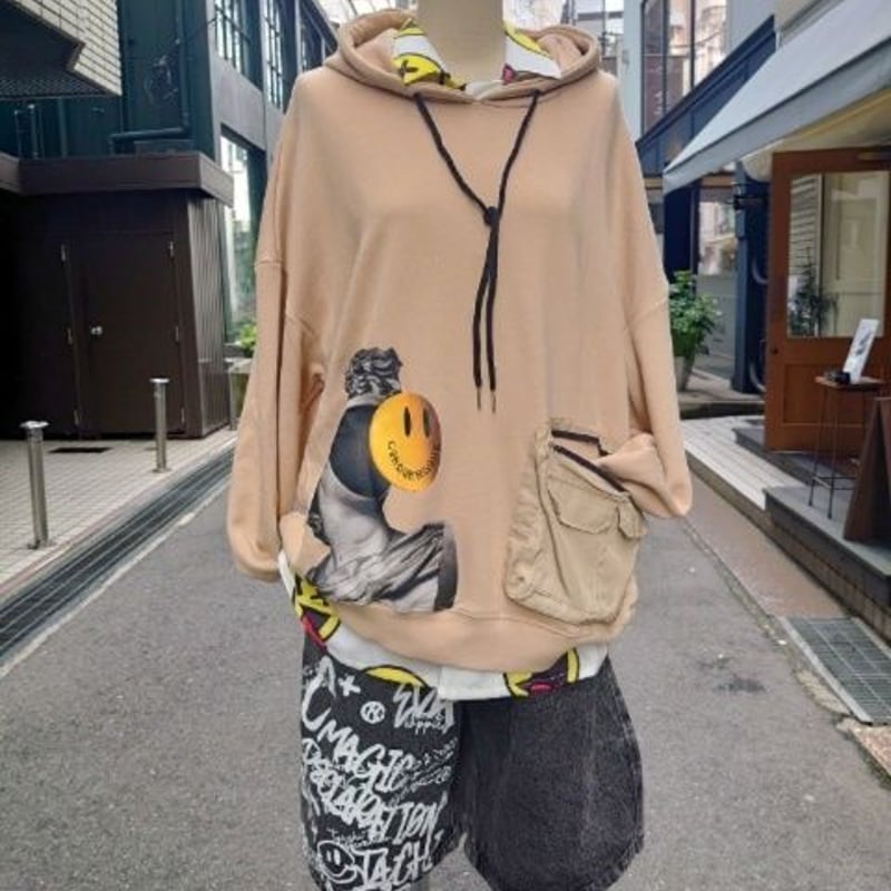 スマイルニコちゃんペイントデニムハーフパンツ | KOBE ZAC-ZAC