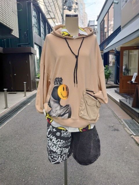 スマイルニコちゃんペイントデニムハーフパンツ | KOBE ZAC-ZAC