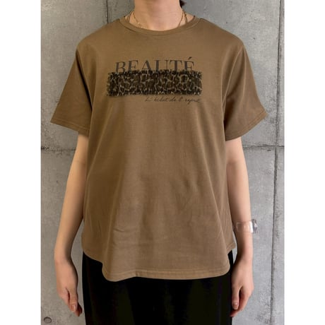 【 ROSIEE 】　レオパードチュール重ねTシャツ