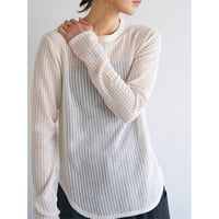 【 YENN 】　STRIPE SHEER RIB TEE