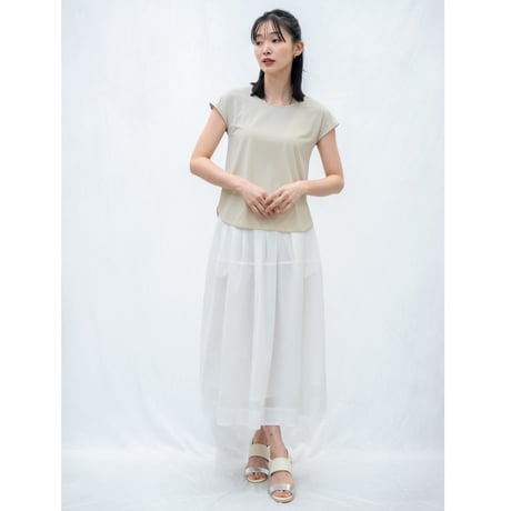 【 comme une femme 】　接触冷感 前後2WAYフレンチスリーブインナー