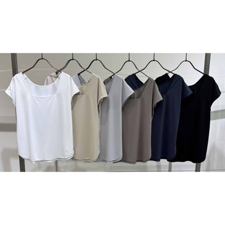 【 comme une femme 】　接触冷感 前後2WAYフレンチスリーブインナー