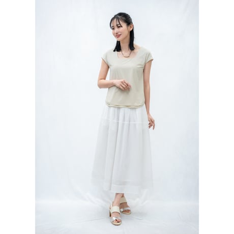 【 comme une femme 】　接触冷感 前後2WAYフレンチスリーブインナー