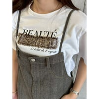 【 ROSIEE 】　レオパードチュール重ねTシャツ