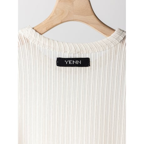【 YENN 】　STRIPE SHEER RIB TEE