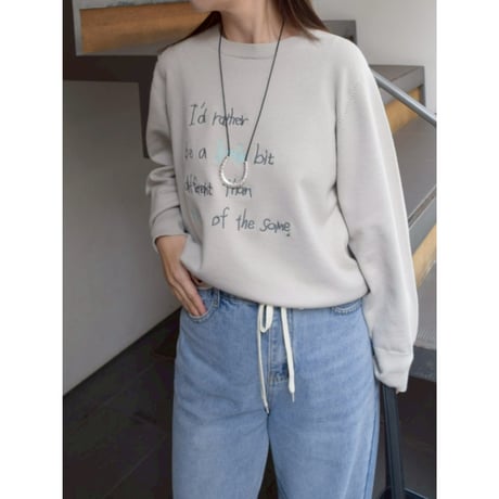 【 ROSIEE 】 手書き風ロゴ刺繍Knit