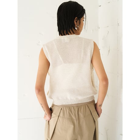 【 YENN 】 LINEN SHEER VEST