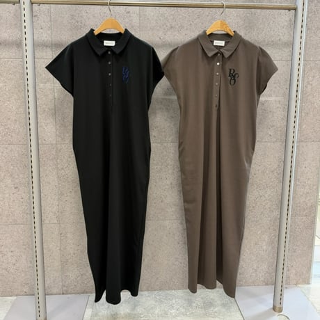 【 ROSIEE 】 ワンポイントロゴ刺繍ポロ衿ワンピース