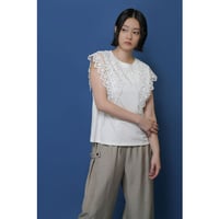 【 CYAN TOKYO 】 レースカラーノースリTOPS