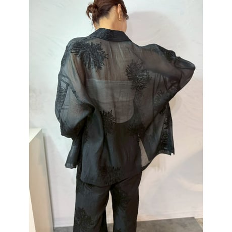【 cafune 】 sheer embroidery shirt
