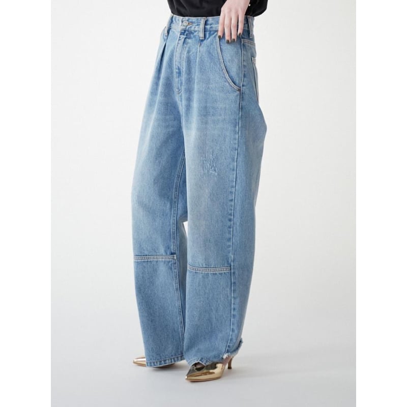 YENN / HIGH RISE TUCK WIDE PANT/38/コットン/GRY/Y241-31024 YENN HIGH RISE TUCK WIDE PANTS L/GRAY 36