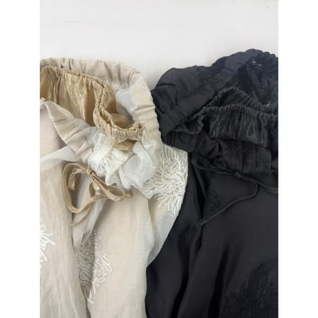 【 cafune 】　sheer embroidery layered pants