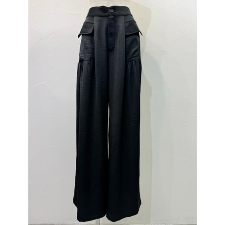 【 CYAN TOKYO 】　ギャザーポケットサテンワイド